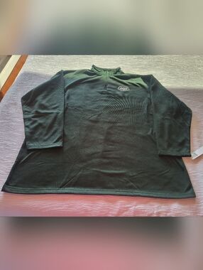 NFL Team Apparel NY JETS Quarter Zip Pullover Performance Mesh Green Men's 5XL